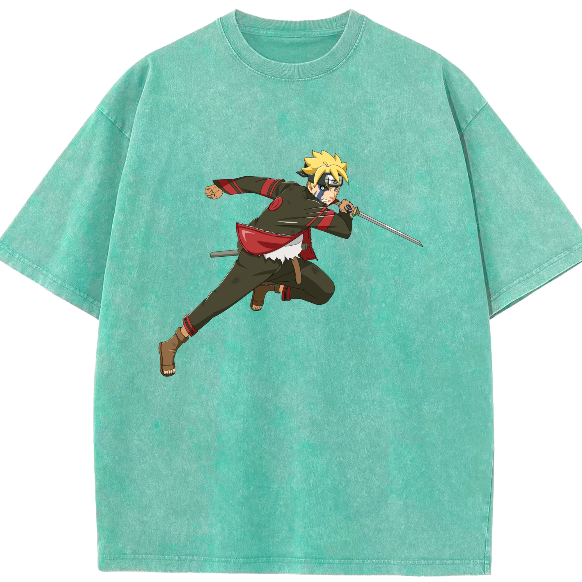（画像用） NARUTO -ナルト- うずまき ボルト Uzumaki Boruto 綿100% ヴィンテージ風 半袖Tシャツ（フロントプリント）